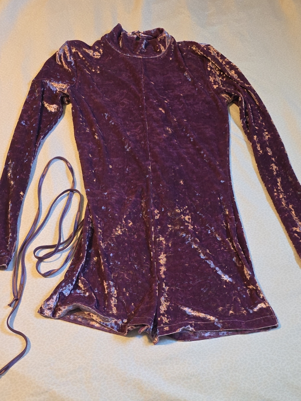 Very Rare Dolls Kill 24HRS Lace Up Velvet Booty Shorts Bodysuit Size Small